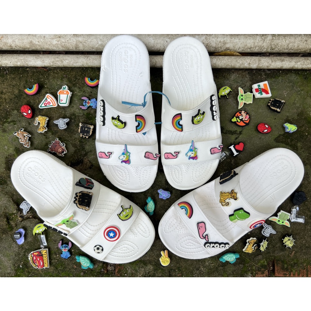 (Dép Chính hãng) Dép 2 Quai Crocs hàng sẵn, tặng 10 sticker | Shopee ...
