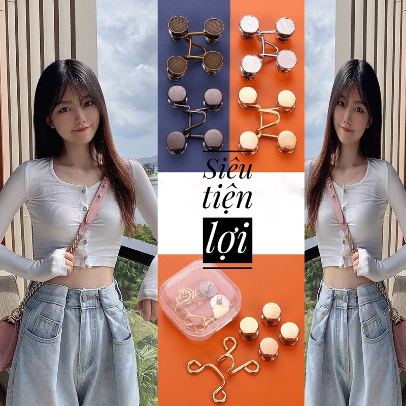 Nút Gài Điều Chỉnh Lưng Quần Rộng Thắt Lưng Dạng Gài - Móc Thu Hẹp Eo  Bò  Jeans Nam Nữ - Horizon