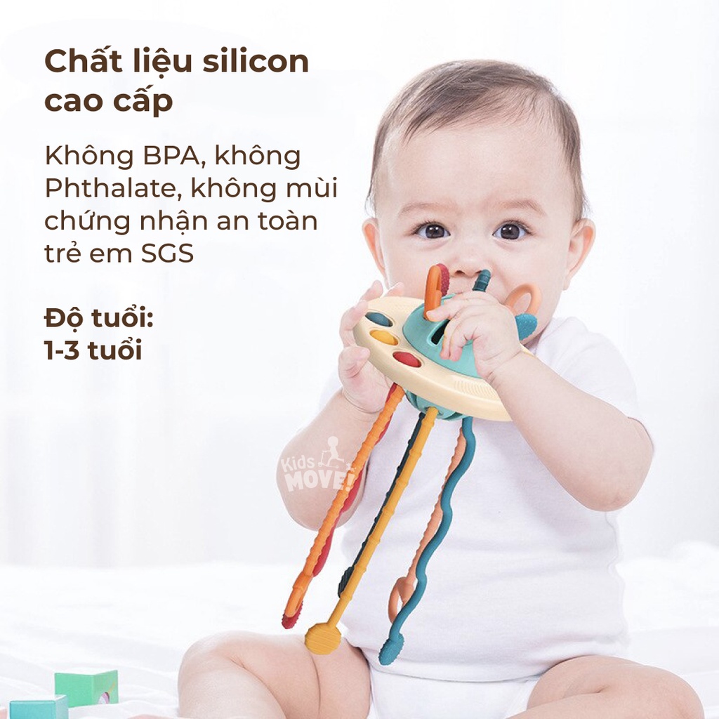 Mô tả Đồ chơi đĩa bay rút dây vui nhộn cho bé từ 6 tháng tuổi gặm nướu trẻ sơ sinh và giáo dục sớm roadstar - 2