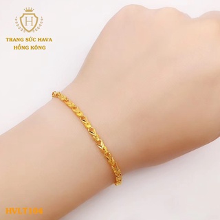 Lắc Tay, Vòng Tay Nữ Trơn Xi Mạ Vàng Non Cao Cấp - Trang Sức Hava Hong Kong - HVLT19