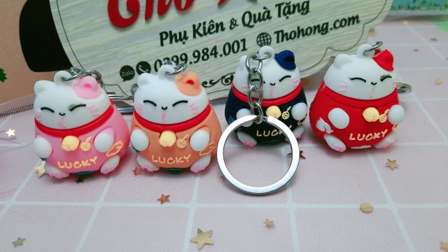 Móc khóa mèo may mắn ngày tết