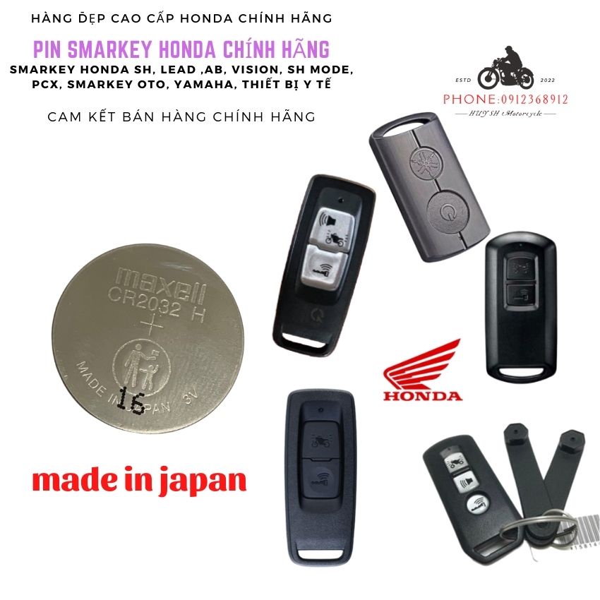Pin Smartkey Honda Airblade, Vision , SH, SH mode, PCX, Yamaha Honda ...