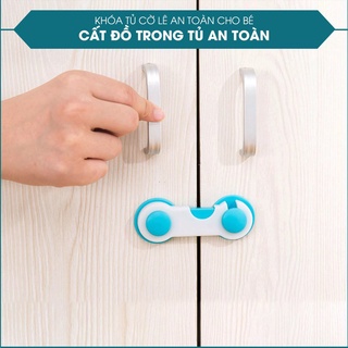 COMBO 5 Khóa Chốt Cài Tủ Lạnh Tủ Đồ Ngăn Kéo Chống Kẹp Tay An Toàn Cho Bé 88254