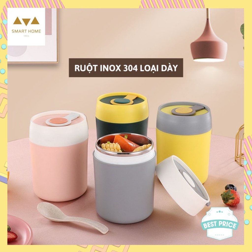 Cốc Đựng Canh Inox 304 Kèm Muỗng Riêng, Hộp Đựng Cháo Canh Soup Bền Đẹp ...