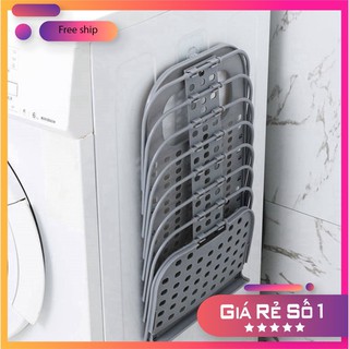 Giỏ nhựa treo hong máy giặt đựng quần áo và đồ dùng sinh hoạt treo tường có thể gấp gọn