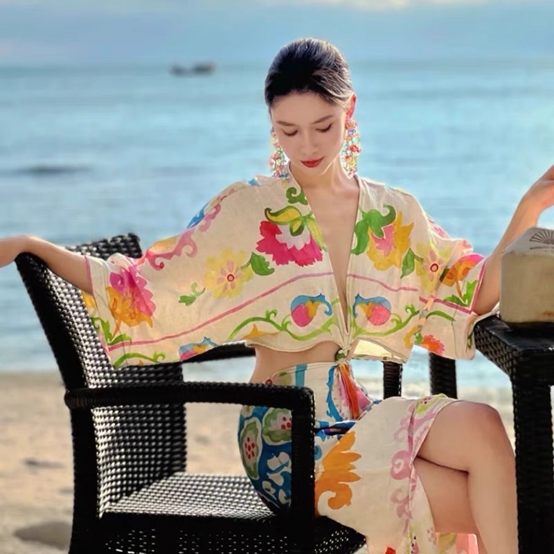 Đầm Du Lịch Đi Biển Xoắn Eo Kèm Ảnh Thật Trải Sàn Hàng Xuất xịn ZR