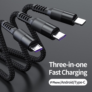 Cáp Sạc Nhanh 6A 3 Trong 1 Cổng Micro Usb Type-C