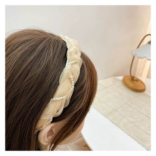 Bờm tóc tết voan lưới phối dây ngọc trai nhân tạo tiểu thư Chồi accessories - Y017
