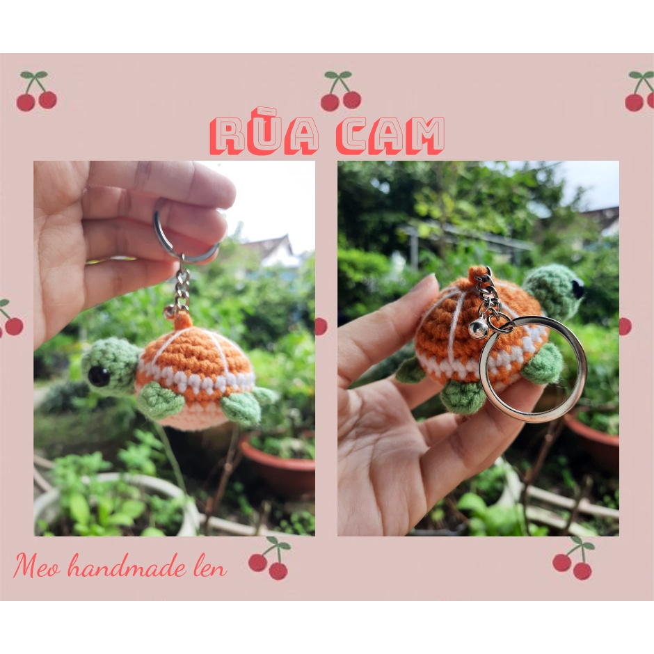 Móc khóa bé rùa - Handmade len - Amigurumi (có chuông)