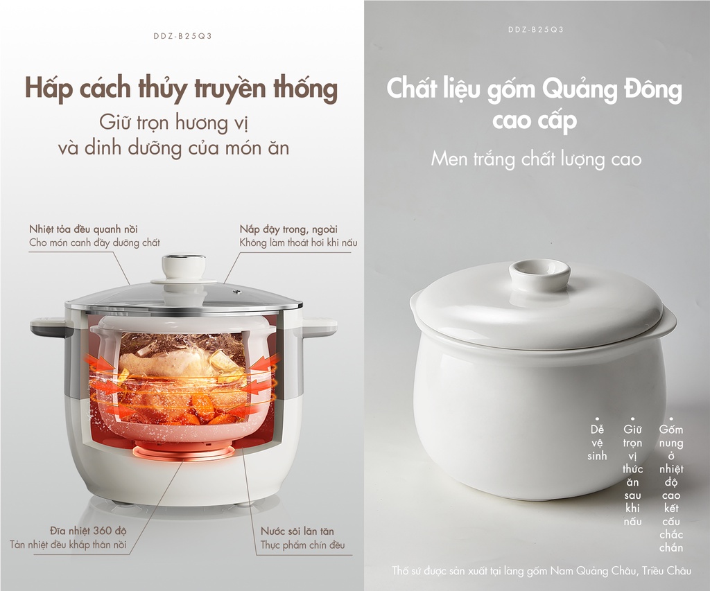 Mô tả Nồi nấu chậm đa năng 2.5L Bear DDZ-B25Q3 - Hàng Chính Hãng - 4