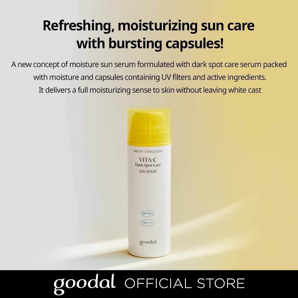 [GOODAL] Serum Chống Nắng Từ Quýt Xanh Vita C 2% Cấp Ẩm Làm Trắng Green Tangerine Vita C Sun Serum SPF50+ PA+++++ (50ml)