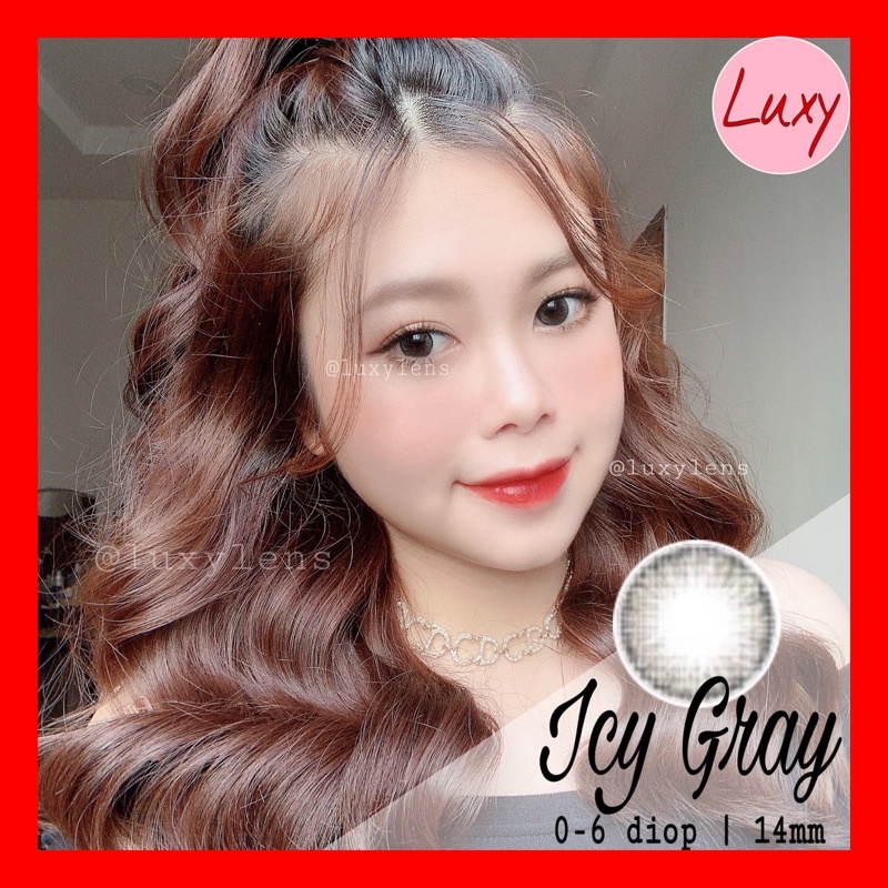 [Ảnh Thật] (giá 1 Chiếc) Lens Icy Gray 0 - 6 Độ Luxy Lens Hàn Nhập Khẩu 