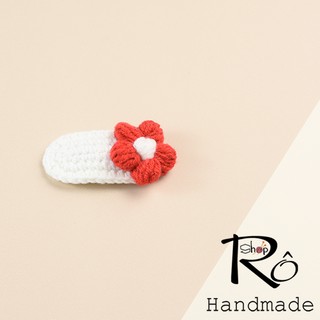 Kẹp tóc mái hoa len Hàn Quốc cho nữ và bé gái 6cm |Cặp tóc handmade hàng đẹp |Shop Rô Handmade