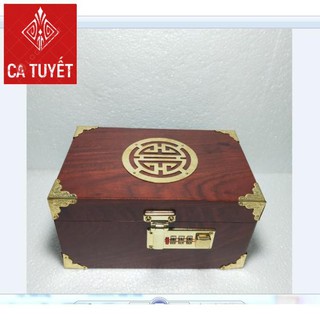 HỘP ĐỰNG TRANG SỨC, HỘP ĐỰNG CON DẤU GỖ HƯƠNG SIZE 19 KHÓA MÃ SỐ - ẢNH THẬT