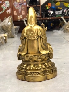 Tượng Phật Bà Quan Âm Bồ Tát Bằng Đồng Vàng Để Ô tô Vật phẩm Phong Thuỷ Tâm Linh Trang Trí