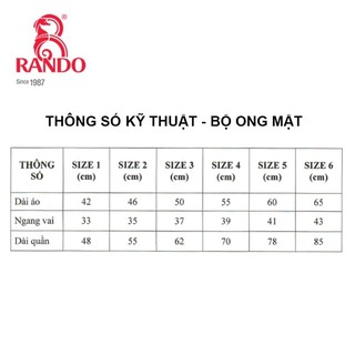 Áo Mưa Bộ Ong Mật Cho Trẻ Em, RANDO Chính Hãng, Nhựa Cao Cấp, Quần Áo Đi Mưa Bé Trai, Bé Gái