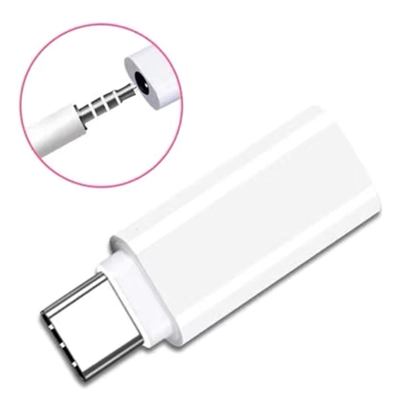 Cáp chuyển đổi âm thanh kỹ thuật số từ đầu cắm 3.5mm Type-C sang cổng cắm màu trắng/ đen