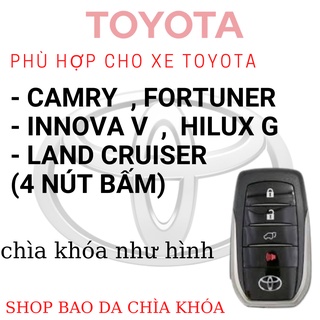 Bao da chìa khoá Toyota Fortuner,Bao da chìa khóa Camry,Innova V,Hilux G,Land Cruiser 4 nút bấmb (TFO)