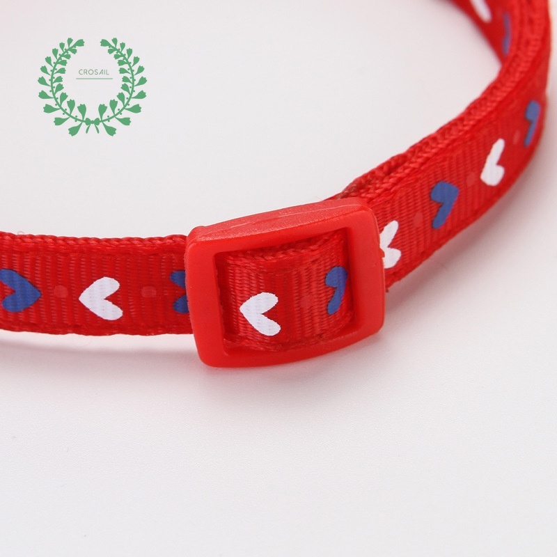 Vòng cổ thú cưng Crosail có in hình tình yêu hoạt hình và khóa Nylon có thể điều chỉnh Thích hợp cho chó và mèo