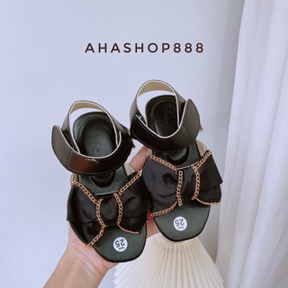 Sanda Quai Hậu Đính Nơ Viền Xích Đế Êm Chân Cho Bé Gái 4-10 Tuổi K155