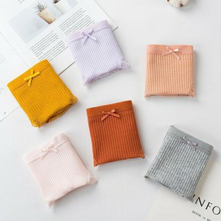 Quần Lót Coton Sợi Tre Phối Tăm Viền Ren (d)