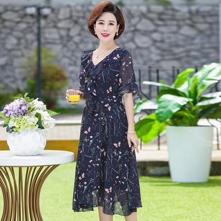 Đầm Hoa Trung Niên Che Bụng Cho Mẹ VH52