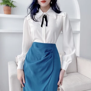 Áo sơ mi nữ cổ đức tặng kèm tag nơ công sở A1094 KYMEI
