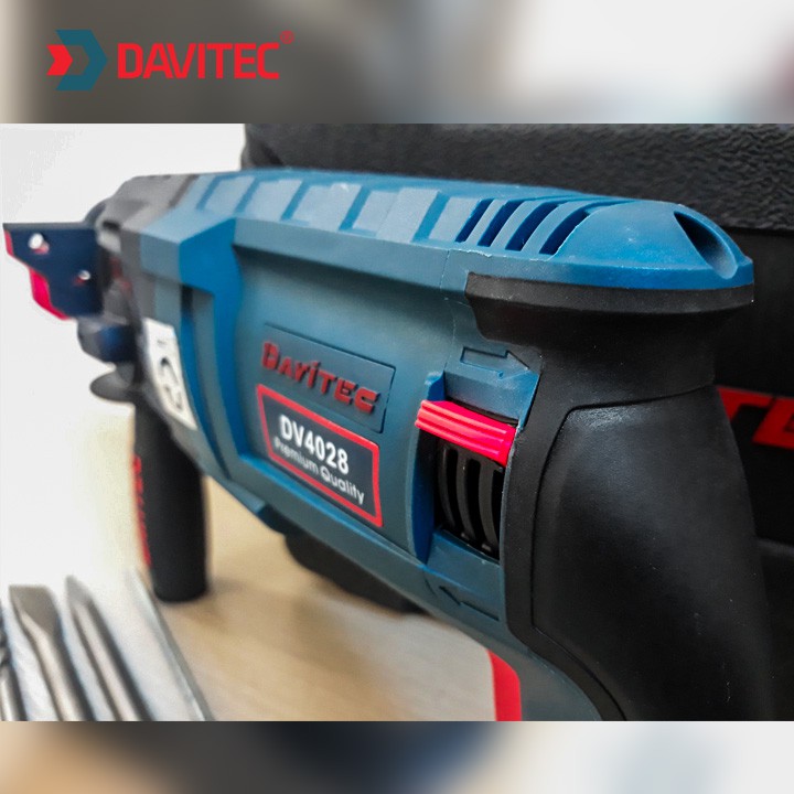 Máy khoan đục bê tông 3 chức năng DV4028 công suất 800W linh kiện phổ thông, tặng kèm bộ mũi khoan đục và hộp đựng
