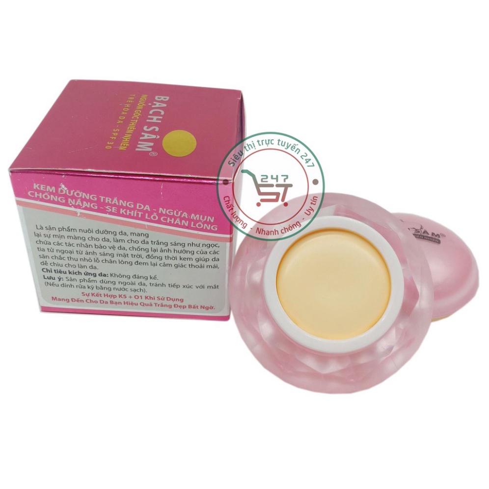 Kem dưỡng Trắng da mặt Ngừa mụn Chống nắng Se khít lỗ chân lông Bạch Sâm K5 25g (Tím Xám)