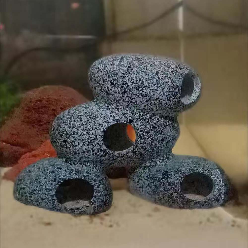 AQUARZOO Aquarium Hiding Cave Stone Hideaway akuarium Decoration Hide ...