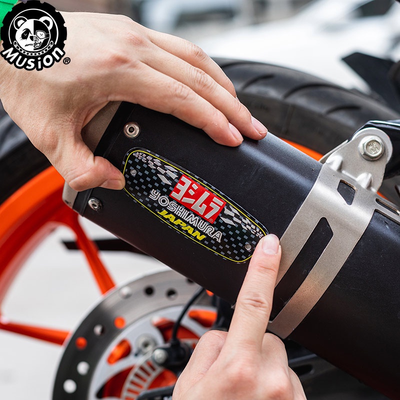 Miếng dán ống pô nhiệt 3D Musion bằng nhôm chống thấm nước cho Yoshimura Honda Yamaha Suzuki Kawasaki