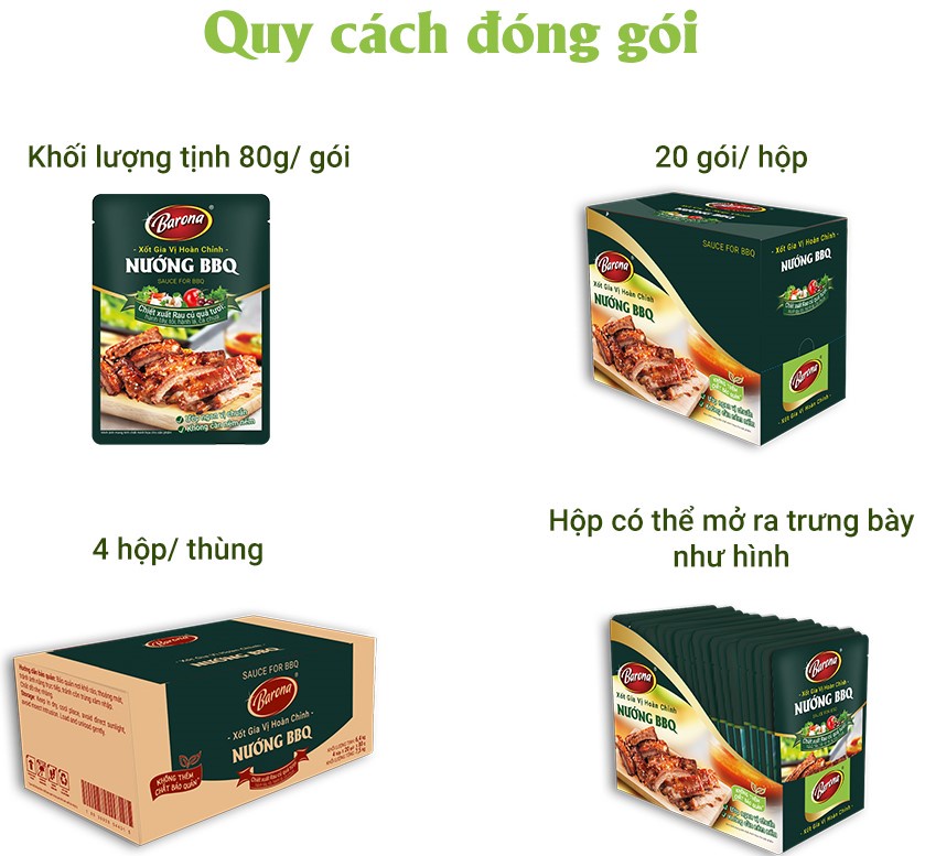 Mô tả Combo 3 gói Gia Vị Nướng BBQ Barona 80g ướp ngon chuẩn vị không cần nêm nếm - 2