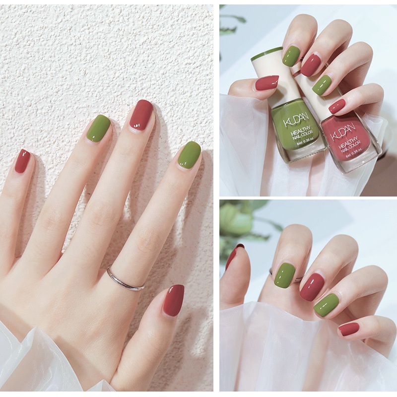 Ảnh Sơn Móng Tay 8ml Khô Nhanh Màu Sắc Thời Trang Màu Trắng Trong Suốt Không Lộ Dầu Sáng Bóng 1