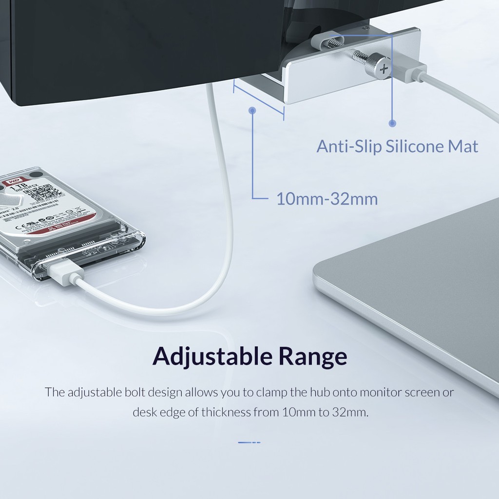 Orico USB 3.0 HUB Bộ chuyển đổi bộ chia USB 4 cổng bằng nhôm tốc độ cao HUB loại kẹp (MH4PU)
