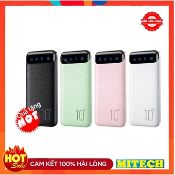 Pin sạc dự phòng ⚡️CHÍNH HÃNG⚡️ sạc dự phòng 10000 mAh WK WP-161 sạc 2 thiết bị, sạc nhanh 2.1A