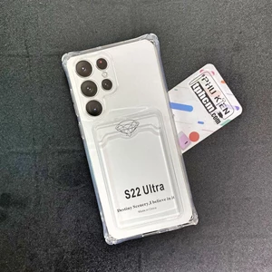 Ốp Lưng Samsung S22 Ultra Dẻo Trong Suốt Có Khe Đựng Thẻ – Chống Sốc, Chống Trầy, Tiện Lợi