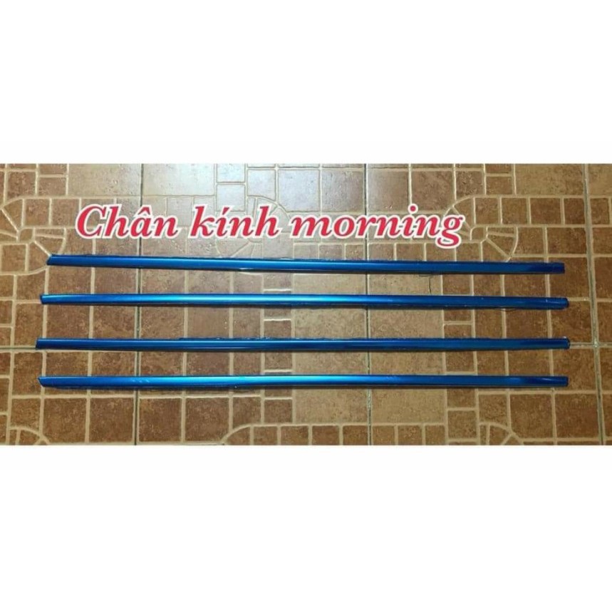 Bộ nẹp chân, cong kính xe Kia Morning 2012 - 2020 INOX cao cấp, sáng bóng