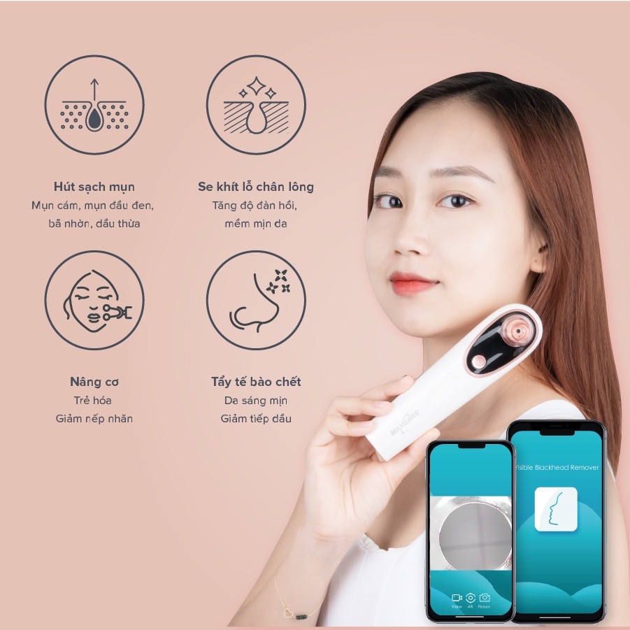 Ảnh Máy hút mụn đầu đen tích hợp CAMERA SOI DA TÌM MỤN ẩn Zoom X20 Maxcare Max666PRO cao cấp Kết nối App 2