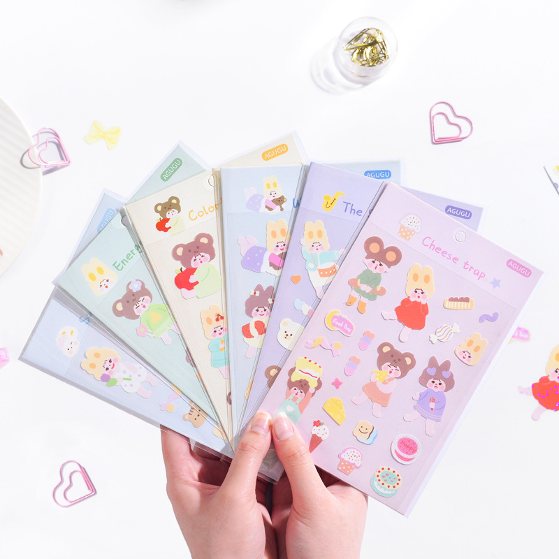 3 Bìa Sticker Dán Cao Cấp Cô Bé Óng Ánh