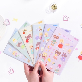 3 Bìa Sticker Dán Cao Cấp Cô Bé Óng Ánh - Thỏ Hồng VPP