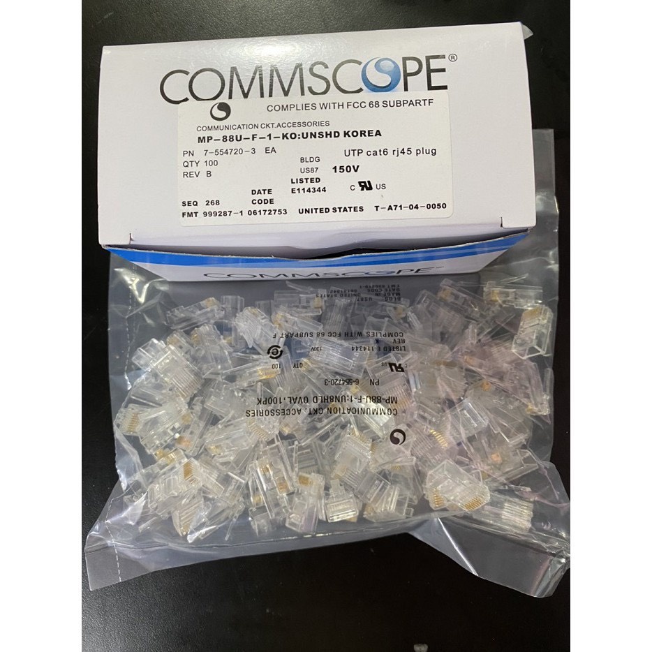 Hạt mạng RJ45 AMP Commscope cat5/cat 6 chân đồng | Shopee Việt Nam