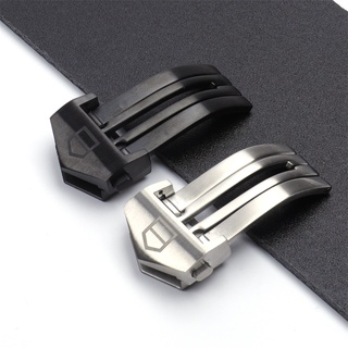 Bạc Màu Đen Thép Không Gỉ Đồng Hồ Dây Khóa Cho TAG HEUER Dây Da Cao Su Dây CARRERA Khóa 18mm