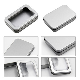 Hộp thiếc đựng đồ có nắp cửa sổ tiện dụng