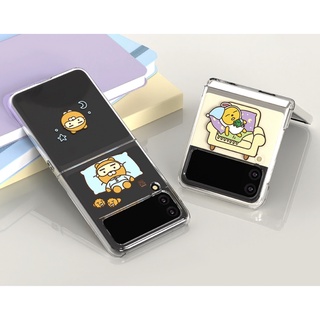 Ốp Điện Thoại Cứng Trong Suốt Nắp Gập Hình Nhân Vật Kakao Friends / Happy Together Z Flip 4 Slim Kèm Dây Đeo Nắp Gập 4