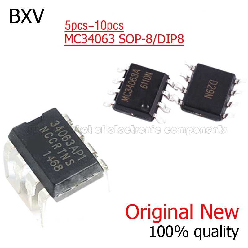 10 Unidades IC MC34063A SOP-8 - SMD, Convertidor DC-DC, Para Electrónica