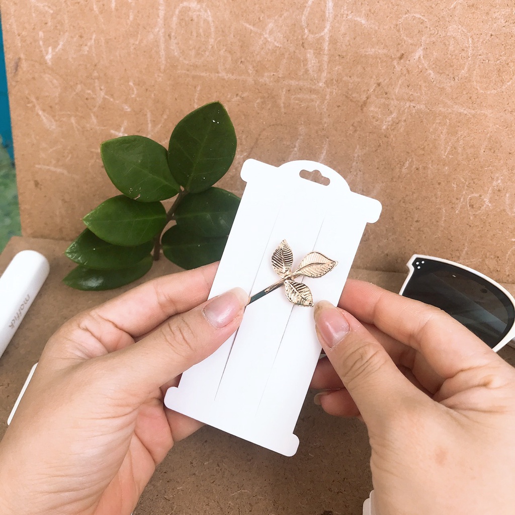 COMBO 100 TAG GẮN KẸP TÓC, (Kẹp Xoắn, Đính ngọc, Thời trang) size 6x11cm