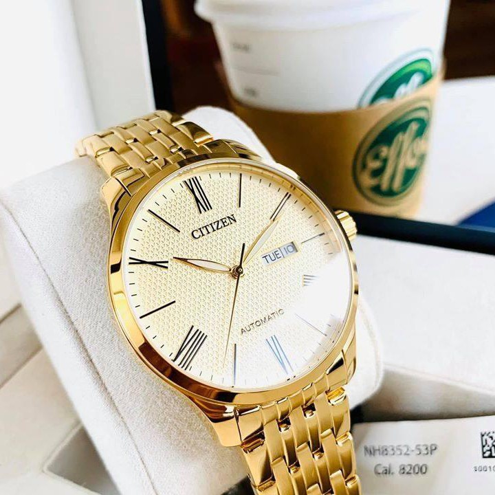 Đồng hồ Nam chính hãng Citizen Automatic NH8352-53P Vàng,Mặt vàng 