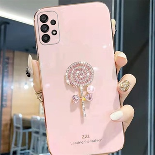 Ốp Điện Thoại Họa Tiết Kẹo Mút Đính Đá 6D Cho Samsung Galaxy A53 A73 A05 A33 A52S S22 S21 Ultra FE 5G