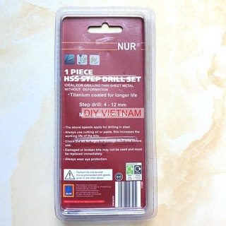 Mũi khoan tháp rãnh xoắn NUR chất liệu titanium các cỡ từ 4-12, 4-20, 4-32mm chuyên dụng khoan sắt , tôn