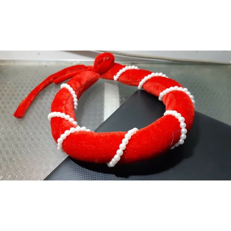 Mấn nhung trẻ em cuốn dây hạt ngọctrai, mấn đội đầu áo dài, phụ kiện thời trang, sỉ phụ kiện Khánh huyền